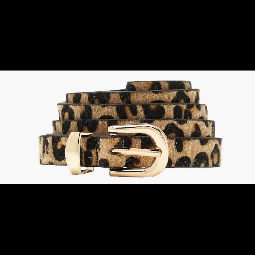 Animal Print Faux Fur Belt